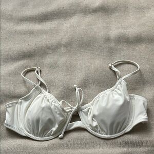 Xhilaration White Underwire Bikini Top with Front Tie